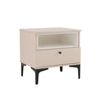 Manhattan Comfort Amara 19.7" Modern Nightstand - Pale Rose/White-Leg Height: 5.9 in