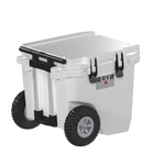RovR RollR 45 Quart Wheeled Hard Cooler with Telescopic Handle - Powder-New RapidLock Latches create an airtight seal and offer fast, easy-to-use access to the party