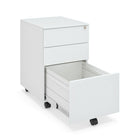 Ceha Canada 3-Drawer Metal Pedestals - Signal White-EASY MOBILITY WITH 5 CASTERS: Experience effortless mobility with this lockable filing cabinet, featuring 360° swivel casters to enhance stability and prevent tipping
