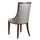 Manhattan Comfort Fifth Avenue 18.5" Traditional Faux Leather Upholstered Dining Chair - Silver and Walnut - Set of 2-Delivered to you Fully Assembled! No Assembly Required
