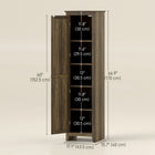 HOMCOM 67" H Kitchen Pantry Cabinet with Barn Door - Brown-Farmhouse style with barn door complements any kitchen decor 