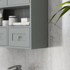 kleankin Bathroom Wall Cabinet with Shelf and Drawers - Grey-Colour: Grey