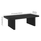 Hudson&Canal Soren 48"W Rectangular Coffee Table - Black Grain-9