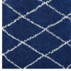 Modway Toryn Diamond Lattice Shag Area Rug - 5 ft W x 8 ft L - Navy/Ivory-Stain Resistant / Easy To Clean