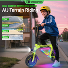Gyrocopters Radi8 Electric Scooter for Kids - Speed 25 kmph - Range 20 km - LED Lights - Green-The Radi8 delivers an impressive range of up to 25 km on a single charge, allowing for hours of outdoor fun before needing a plug-in