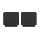 Manhattan Comfort Chrystie 26" Contemporary Modern 2-Drawer Nightstand Set - Black-Modern Nightstand for Bedroom and Living Room Use