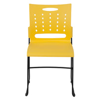 Flash Furniture HERCULES Series Sled Base Stack Chair with Air-Vent Back - Yellow-Multipurpose Stack Chair