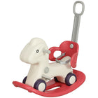 Qaba 4-in-1 Kid Rocking Sliding Horse with Balance Board - Red-4 in 1 design adapts as rocking horse, push car 
