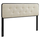 Modway Collins Tufted Fabric and Wood King Headboard - Black Beige-Upholstered King Headboard