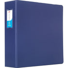 Staples Standard Binder with Label Holder and D-Rings - 3" - Blue-Ring resists gapping for smooth page turning