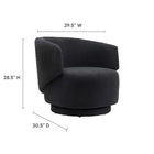 Modway Celestia Boucle Fabric Swivel Chair - Black-Boucle Fabric Upholstery