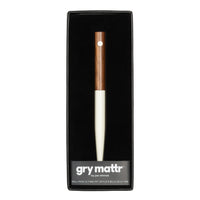 Gry Mattr Cream Wood and Metal Ballpoint Pen - 0.7mm - Black Ink-Ballpoint pen