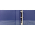 Staples Standard Binder with Label Holder and D-Rings - 3" - Blue-Non-Stick, Archival safe material won't life ink or toner off printed pages