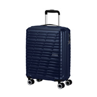 American Tourister Surftime Spinner Carry-on - Metallic Blue-Rugged ABS material is able to withstand the rigors of travel.