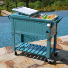 Permasteel 80 Quart Furniture Style Patio Cooler - Teal-Bottle Opener and Cap Catcher