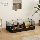 PawHut 16" H 12-Panel Small Animal Cage with Door-Create custom shapes with DIY panels to build a unique play area for pets 
