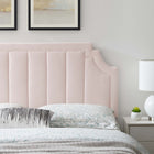 Modway Alyona Channel Tufted Performance Velvet Twin Headboard - Pink-Dense Foam Padding