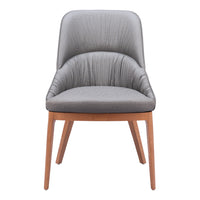 Zuo Ayr Dining Chair - Slate Grey - Set of 2-Cozy polyester linen fabric
