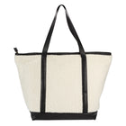 Gry Mattr Sherpa/ Vegan Leather Tote Bag -22” W x 15” H x 6” D