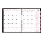 Brownline 2026 CoilPro 14-Month Monthly Planner Hard Cover with Twin-Wire Binding - 11" x 8-1/2" - Black - English-Twin-wire binding with hard lizard-like cover