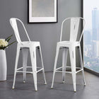 Modway Promenade Metal Bar Side Stool - White-Some Assembly Required