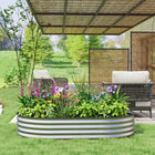 Outsunny Raised Garden Bed - 60" L x 36" W x 12" H - Silver-Open bottom design allows roots to expand freely into soil 