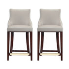 Manhattan Comfort Shubert 22.64" Modern Leatherette Upholstered Counter Stool - Light Grey - 2 Pack-Modern Counter Stool with Backseat Perfect for Counter and Kitchen Use. Set of 2