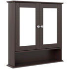 Kleankin Wall Mount Medicine Cabinet with Mirror - Espresso-Elegant design, great for kitchen, bathroom and more
