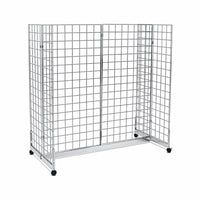 Wamaco Gondola Base Kit with Four 2' x 4' Grid Panels - Chrome-All-in-One Kit - No need to search around confused by what gridwall parts work together because, once assembled, this kit provides a functional Gondola display unit.