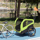 Aosom 2-in-1 Pet Bike Trailer and Stroller with Hitch for Large Dogs - Green-Roll-down plastic cover for protection from elements 