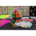 Prang Washable Fluorescent Tempera Paint - 16 oz. - Assorted Colours - 6 Pack-Seamless laydown that provides breathtaking vibrant colours