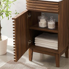 Modway Render 18" Bathroom Vanity Cabinet - Walnut/White-Soft-Close Door