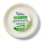 Eco Guardian Compostable Bagasse Plates, Retail Packaging, 10", 240 Pack (EG-N-A005-S20)-Fridge, freezer, microwave, and oven safe