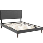 Modway Camille Fabric Full Platform Bed with Squared Tapered Legs - Grey-Fine Polyester Upholstery