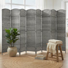 HOMCOM 8 Panel Hand-Woven Freestanding Room Divider for Bedroom - Mixed Grey-Overall Dimensions: 141.7" W x 0.7" D x 70.9" H (360 x 1.7 x 180 cm) 

