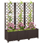Outsunny Raised Garden Bed with Trellis - Brown-Trellis supports climbing plants for vertical growth
