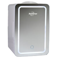 Koolatron Cosmetics Fridge with Makeup Mirror and LED Ring Light - 6 L-6L (6.3 qt) capacity with door basket and removable shelf
