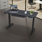 Motionwise M2 Series 48"W Electric Sit-Stand Desk with Dual Motors and Pull-Out Drawer - Black-Durable 1-Inch Wood Top: Engineered from wood (particle board) with a 1” thickness, ensuring long-lasting durability and an elegant workspace aesthetic.