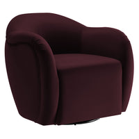 Modway Compose Performance Velvet Swivel Armchair - Mulberry-Stain-resistant Performance Velvet