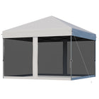 Outsunny Pop-Up Canopy Tent Outdoor Party Tent - Silver-Center lift hook design for opening and contracting the top stand manually