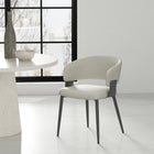 Manhattan Comfort Luce 22" Modern Textured Leatherette Upholstered Dining Chair - Oatmeal -Upholstered in Luxurious Textured Leatherette with Fine Stitching