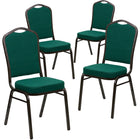 Flash Furniture HERCULES Series Crown Back Stacking Banquet Chairs with Gold Vein Frame - Green - 4 Pack-Set of 4 Multipurpose Banquet Chairs