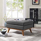 Modway Engage Upholstered Fabric Ottoman - Grey-Mid-Century Modern