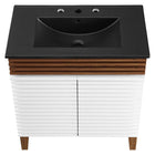 Modway Render 30" Bathroom Vanity - White/Walnut/Black-8