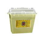 5-Quart Sharps Container Yellow - 5 Pack (175040)-Rotating cylinder top allows hands-free disposal