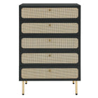 Modway Chaucer 5-Drawer Chest - Black-Oval Rattan