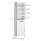 Kleankin Freestanding Bathroom Cabinet with 3-Tier Shelf, Cupboard & Drawer - White-Made of MDF with the painted surface treatment for easy cleaning and maintenance