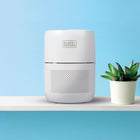 BLACK+DECKER Tabletop Air Purifier with Indicator Lights - White-Air Quality indicator lights change colour according to the amount of pollution detected by the particle sensor Blue = excellent, green = good, purple = fair, red = poor