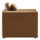 Modway Waverly Performance Velvet Armchair - Brown-Adjustable Non-Marking Foot Pads