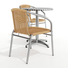 Flash Furniture 23.5'' Round Aluminum Indoor-Outdoor Table with 2 Beige Rattan Chairs (TLH-ALUM-24RD-020BGECHR2-GG)-Assembly Required